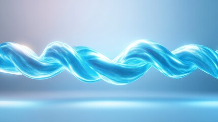 Twisting Blue Light Waves Creating Dynamic Movement and Energy