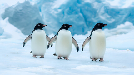 Obraz premium realistics remote and desolate beauty of Antarctica is highlighted through its expansive ice sheets, diverse wildlife, and feeling of seclusion and scientific discovery that characterizes this polar 