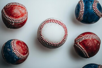 Worn Baseball Flatlay: Game Ready.