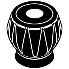 Tabla Silhouette Black Vector