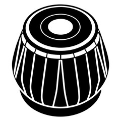 Tabla Silhouette Black Vector