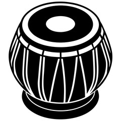 Tabla Silhouette Black Vector