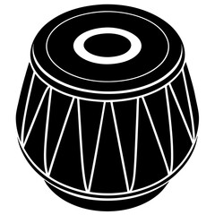 Tabla Silhouette Black Vector