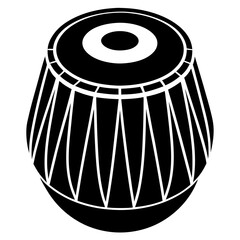 Tabla Silhouette Black Vector