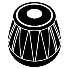 Tabla Silhouette Black Vector