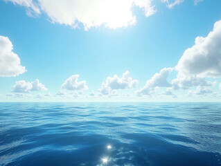 Obraz premium Two blue sky and white clouds