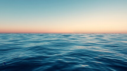 Fototapeta premium Tranquil Ocean Waves at Dusk Under a Colorful Sky Horizon