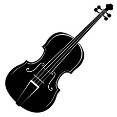 Obraz premium Viol Full Silhouette Vector Illustration