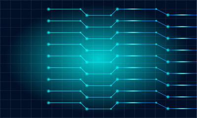Futuristic Circuit Board Background with Digital Connections and Glowing Tech Lines