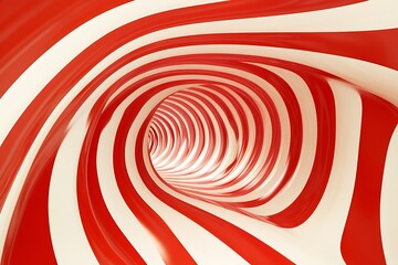 Red and White Striped Tunnel Graphic Design