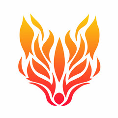 abstract design fire fox head. perfect for logo design