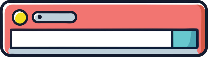 Obraz premium Search bar with button and yellow icon, A vibrant illustration of a search bar with a button and a yellow icon, symbolizing online search and web navigation. 