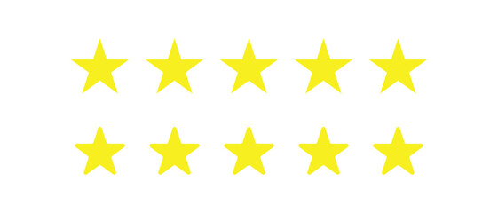 Five star rating vector icon set illustration isolated on white background. 5,yellow, award, stars icon and logo art work.