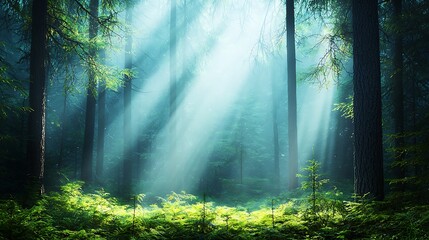 Spring flora awakens nature's dance in a serene forest illuminated by sunlight