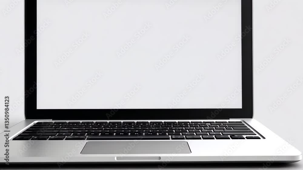 Poster laptop mock up with transparent screen in minimalistic design generative ai