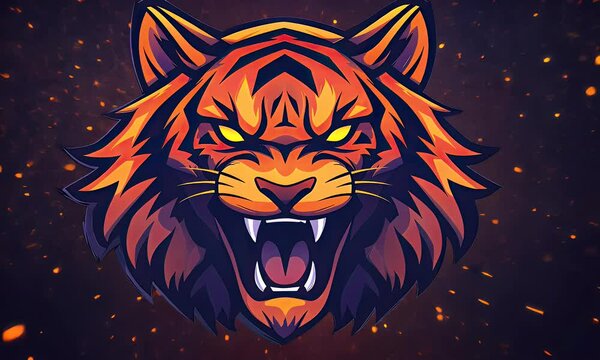 Fierce tiger head graphic. Powerful and bold design