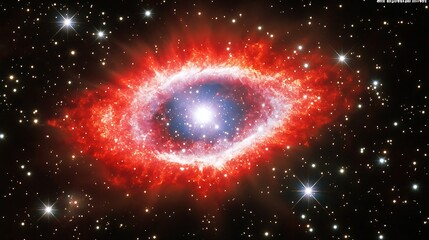 A Colorful Nebula Surrounding A Bright Star In Space