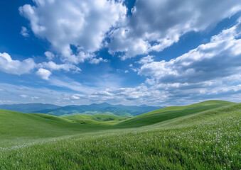 Obraz premium Blue sky and white clouds