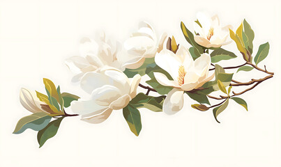 Creative 2D Doodle Floral Illustrations on White Background