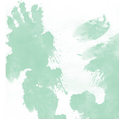 Abstract Green and Black Art Featuring Textured Handprints