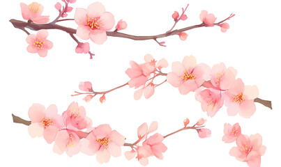 Creative 2D Doodle Floral Illustrations on White Background
