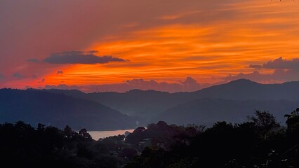 sunset in the mountains