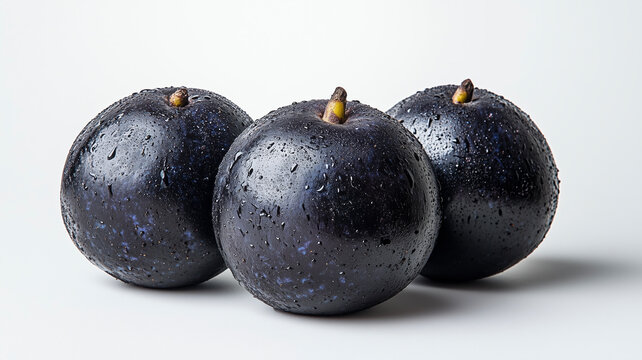 Elegant and detailed close-up of Bacaba fruit on a stark white background.