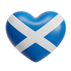 Obraz premium Scottish flag heart isolated on transparent background 