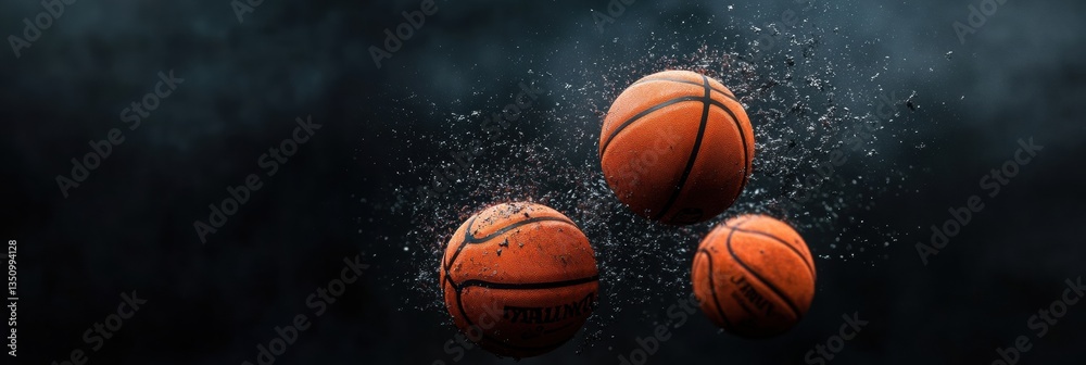 Poster explosive march madness visual dynamic basketball particle deconstruction - viral sports marketing c
