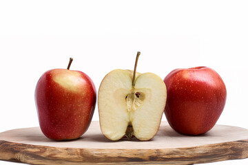 red apples on a white background