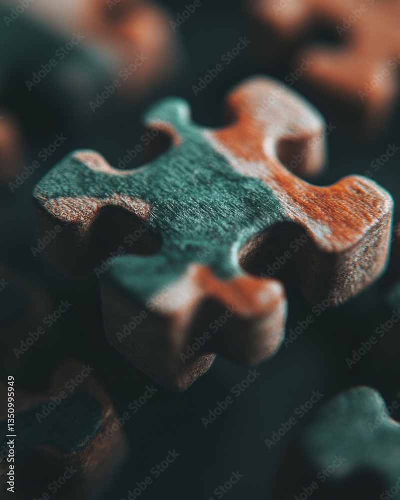 Aufkleber collaborative innovation macro textural puzzle piece reveals sustainable design trends in strategic 