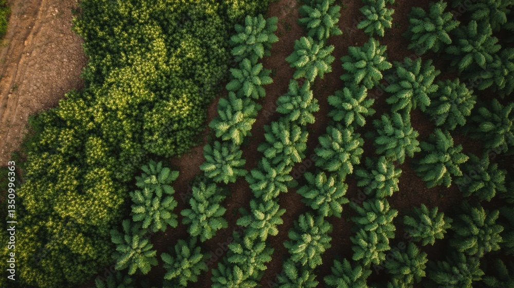 Aufkleber next-gen precision agriculture aerial smart farming visualization of sustainable crop cultivation wi