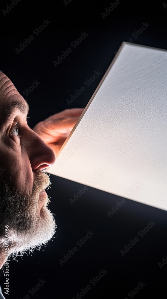 Poster Precision Engineering Meets Human Insight Advanced Material Sciences Lab Visualization - Professional Technician Exploring Innovative Surface Technologies with Focused Expertise