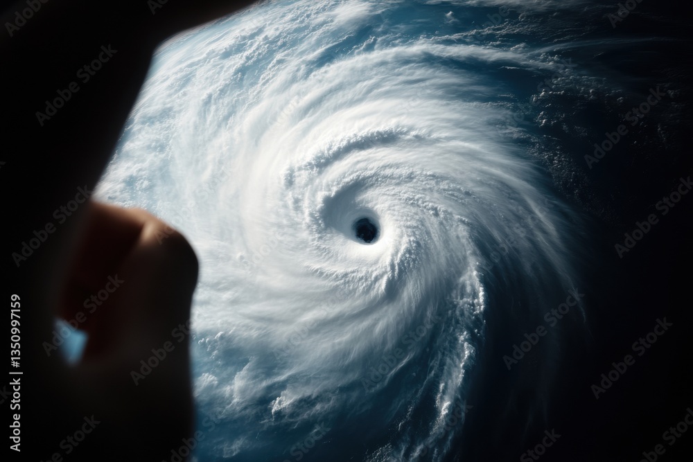 Aufkleber ai-enhanced climate crisis visualization hyper-realistic hurricane tracking technology revealing cat