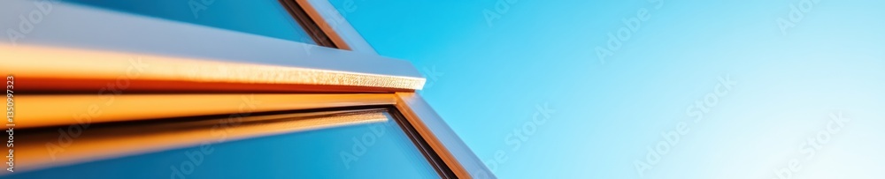Fototapete geometric minimalist architecture sleek copper-toned angular design capturing modern urban aesthetic