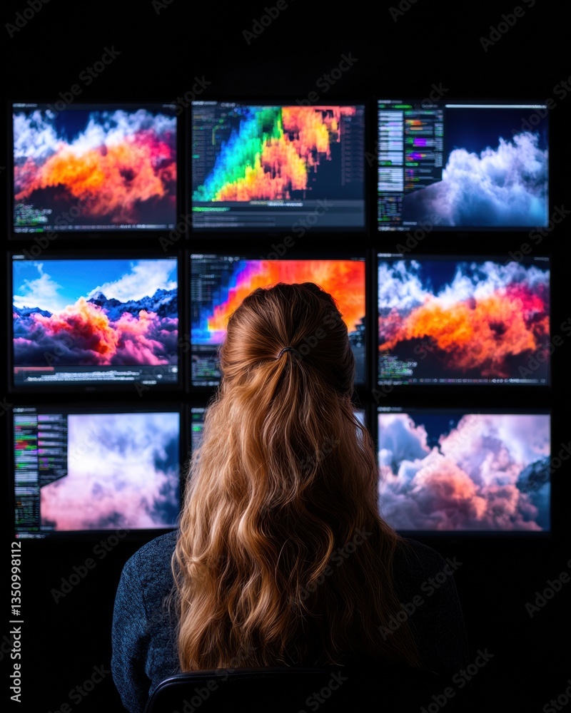 Leinwandbilder immersive data visualization ai-powered climate analytics and predictive meteorology - empowering ne