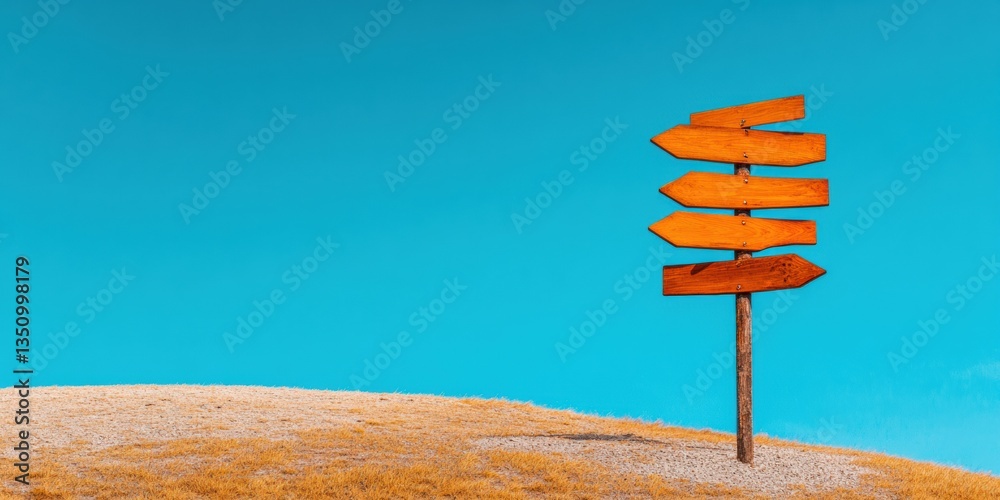 Poster minimalist career navigation signpost vibrant gen z decision-making visual for innovative life path 