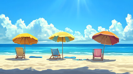 landscape, nature, sky, trees, season, weather, clouds，autumn, travel, sunlight，outdoors，horizon, hill, land, sky，water, ocean, beach, sea, umbrella, sand, summer, vacation, chair, parasol, tropical, 