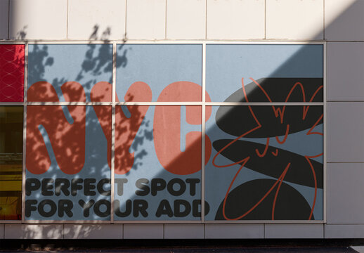 Storefront Mockup Featuring Shadow Play on New York Building