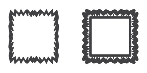 Squiggle Frame Icons Silhouette Vector Set