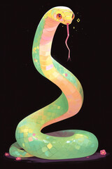 Fototapeta premium Mystical Pixelated Snake