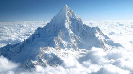 Majestic Snow-Capped Peak Above the Clouds