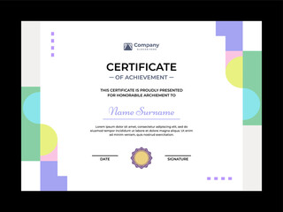 Certificate of achievement template design