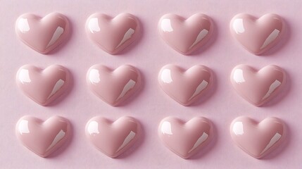 Fototapeta premium Pink hearts pattern background.