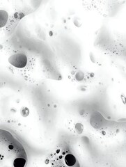 Airy Foam Landscape – Abstract Top View of White Soap Bubbles with Deep Shadows
