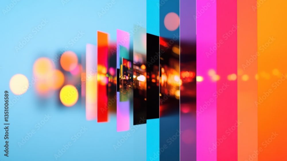 Aufkleber Vibrant Digital Motion Prismatic Color Spectrum Visualization for Creative Tech Branding - Innovative Visual Storytelling in AI-Driven Graphic Design Trends