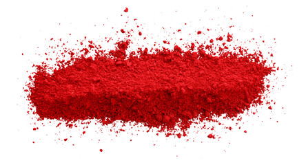 red powder isolated on transparent background.