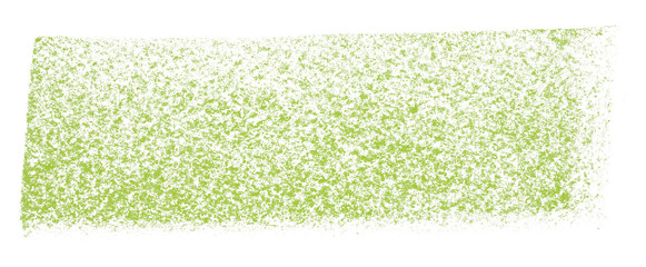 Separate green crayon brush strokes on transparent background.