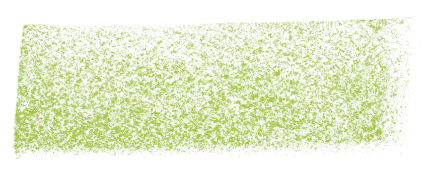 Separate green crayon brush strokes on transparent background.
