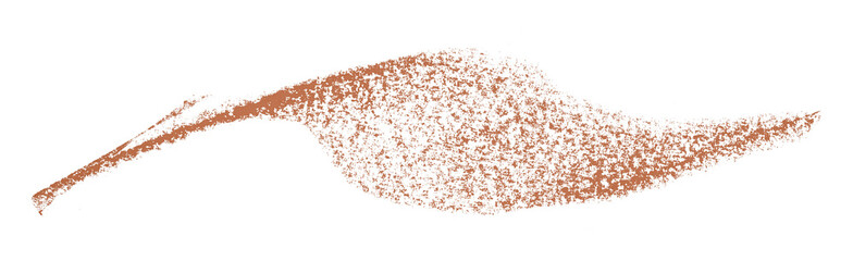 Separate brown crayon brush strokes on transparent background.